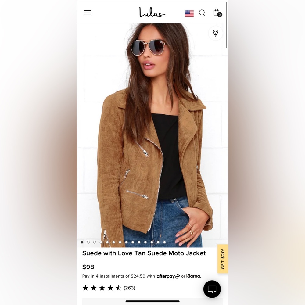 Lulus Suede with Love Tan Suede Moto Jacket - M